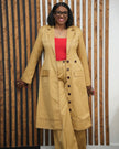Extended Structured Coat with Tailored Flared Pant