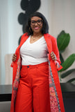 Extended Structured Coat with Tailored Flared Pant