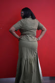 Structured Shirt with Draped Tiered Skirt