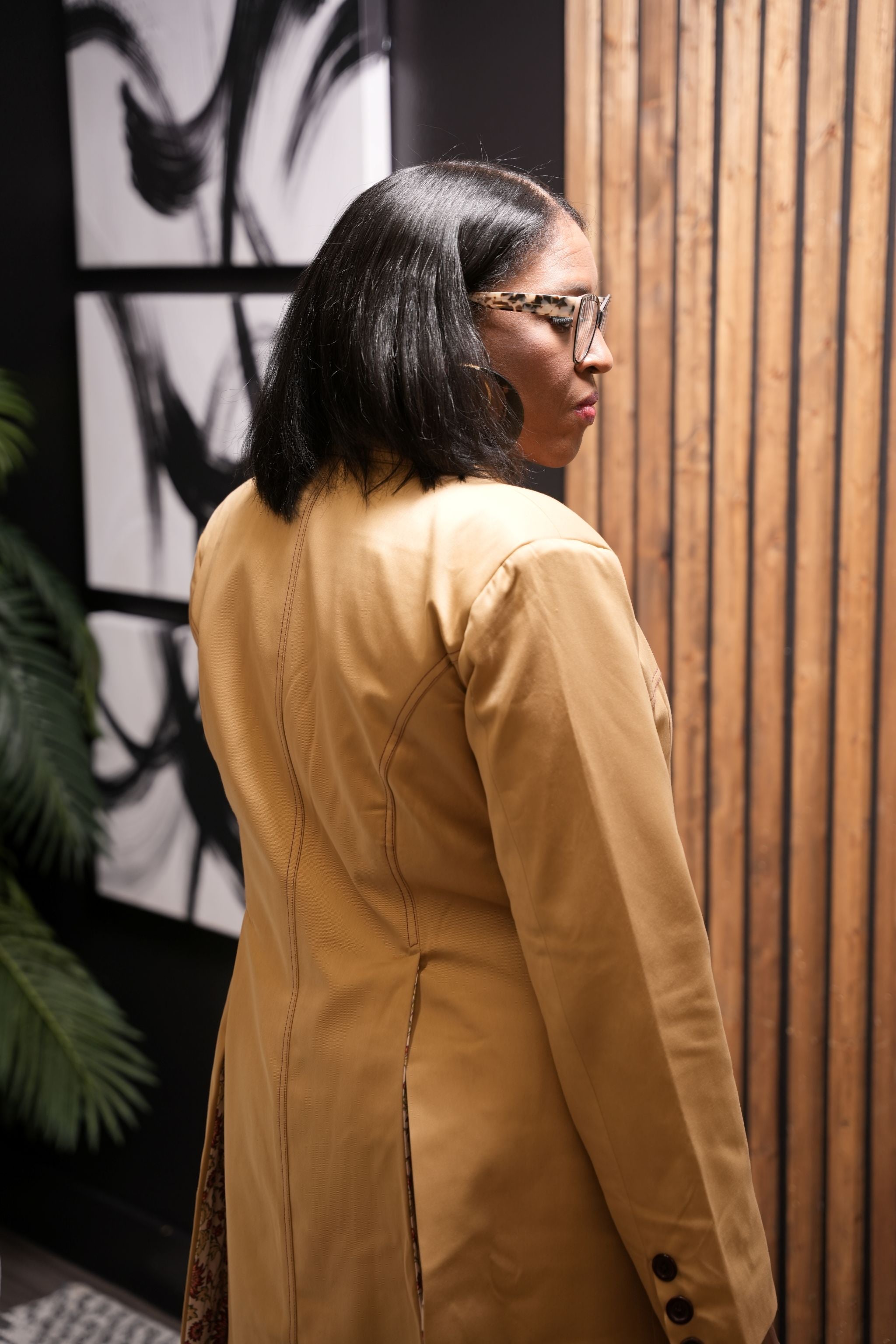 Extended Structured Coat with Tailored Flared Pant