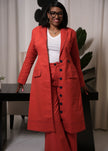 Extended Structured Coat with Tailored Flared Pant