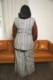 Structured Waistcoat Set with Organza Shirt and Tailored Pant