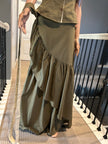 Structured Shirt with Draped Tiered Skirt