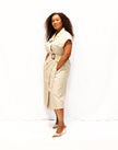 Tan Trench Coat Style Dress